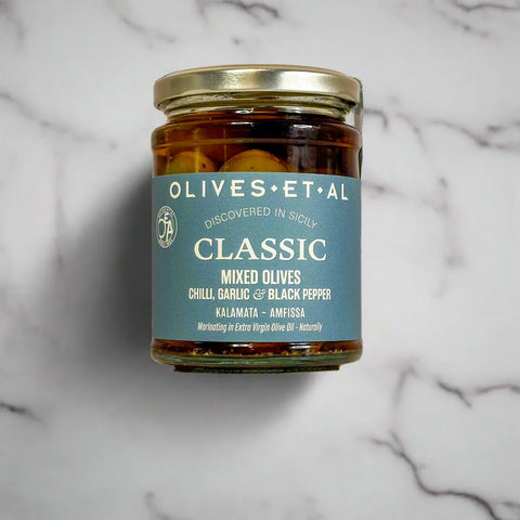 Classic Chilli & Garlic Whole Olives - 250g Jar